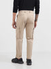 Men's Beige Relaxed Fit Solid Utility Cargo