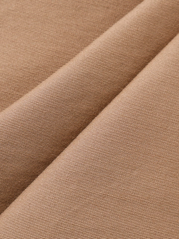 Men's Khaki Relaxed Fit Solid Utility Cargo