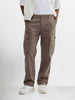 Men's Brown Relaxed Fit Solid Utility Cargo