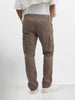 Men's Brown Relaxed Fit Solid Utility Cargo