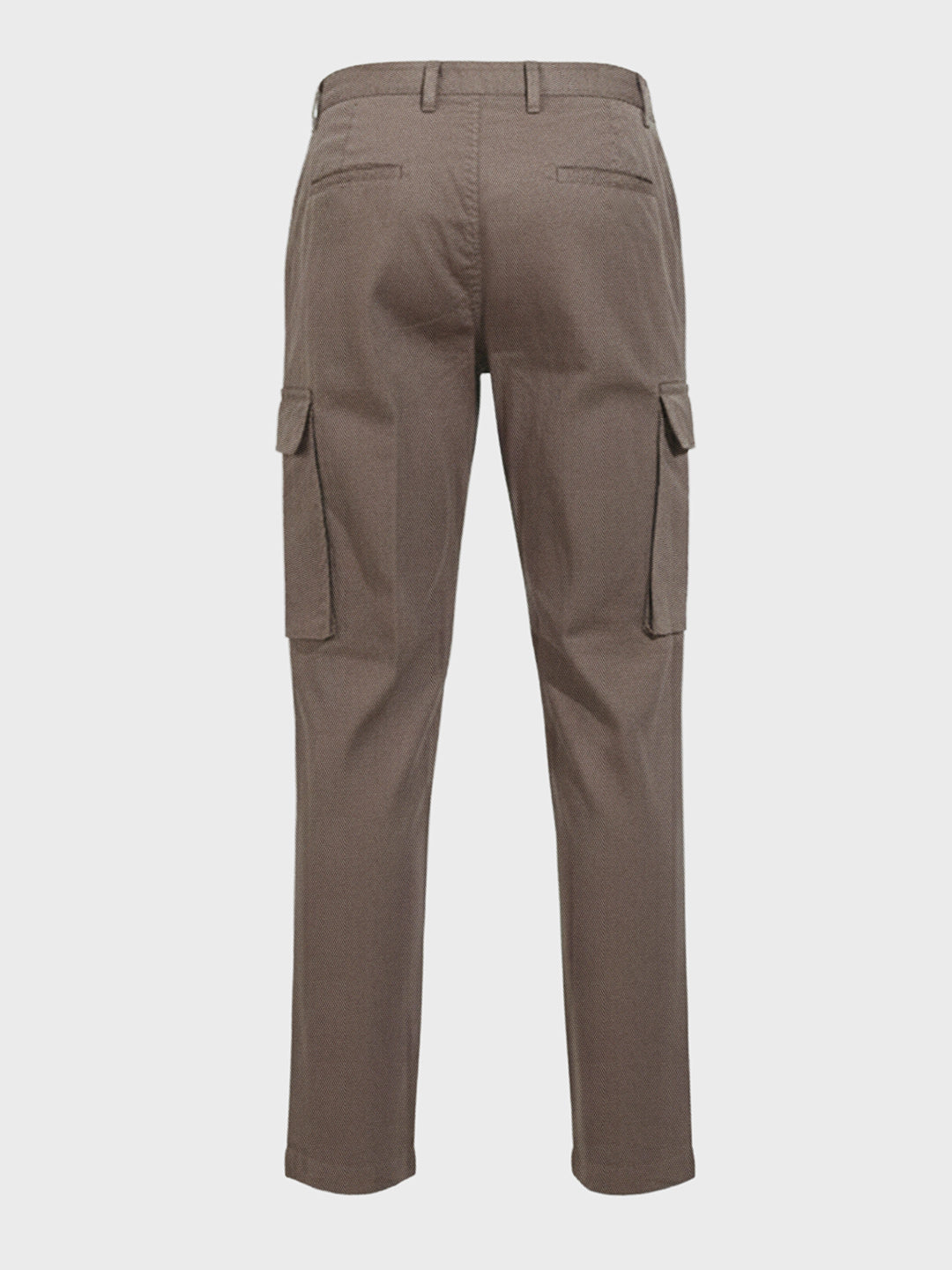 Men's Brown Relaxed Fit Solid Utility Cargo