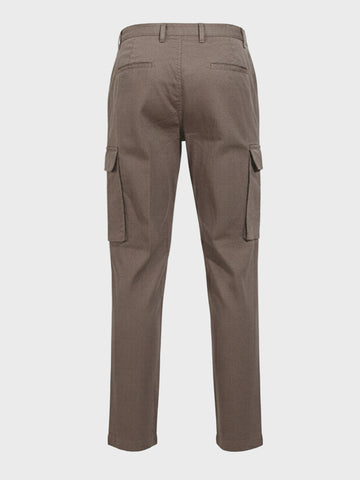 Men's Brown Relaxed Fit Solid Utility Cargo