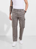Men's Grey Relaxed Fit Solid Utility Cargo