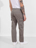 Men's Grey Relaxed Fit Solid Utility Cargo
