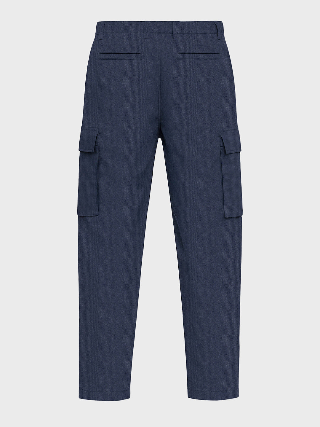 Men's Blue Relaxed Fit Solid Utility Cargo