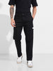 Men's Black Relaxed Fit Solid Utility Cargo