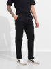 Men's Black Relaxed Fit Solid Utility Cargo