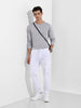 Men's White Regular Fit Solid Utility Cargo
