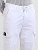 Men's White Regular Fit Solid Utility Cargo