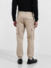 Men's Beige Regular Fit Solid Utility Cargo