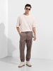 Men's Brown Regular Fit Solid Utility Cargo