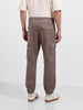 Men's Brown Regular Fit Solid Utility Cargo
