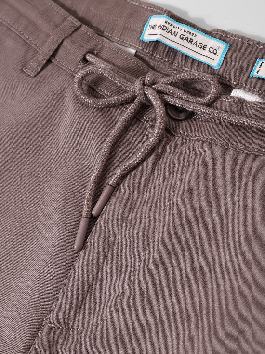 Men's Brown Regular Fit Solid Utility Cargo
