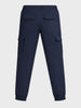 Men's Navy Blue Regular Fit Solid Utility Cargo