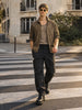 Men's Black Regular Fit Solid Utility Cargo