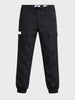 Men's Black Regular Fit Solid Utility Cargo