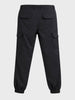 Men's Black Regular Fit Solid Utility Cargo