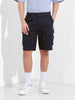 Men's Navy Blue Relaxed Fit Solid Utility Shorts