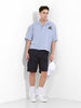 Men's Navy Blue Relaxed Fit Solid Utility Shorts