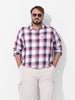 Men's White Regular Fit Checked Casual Shirt