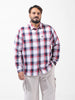 Men's White Regular Fit Checked Casual Shirt