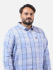 Men's Light Blue Regular Fit Checked Casual Shirt