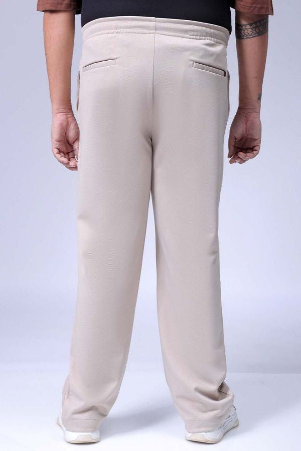 Men's Beige Relaxed Fit City Dressing Joggers