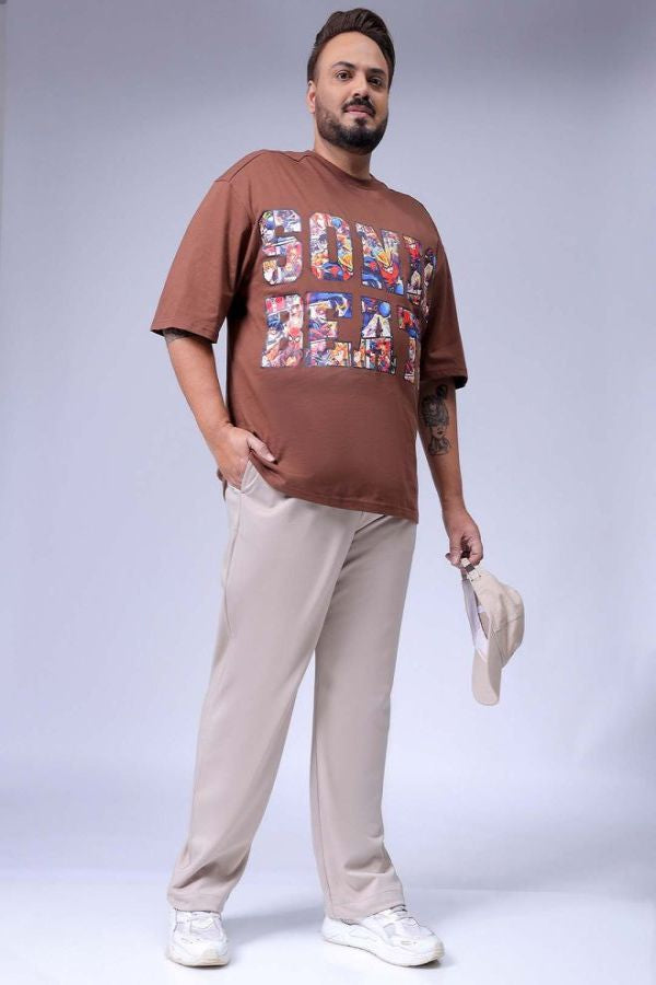 Men's Beige Relaxed Fit City Dressing Joggers