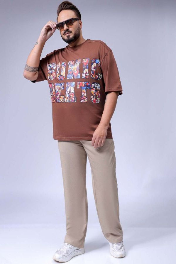 Men's Beige Relaxed Fit City Dressing Joggers