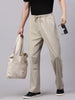 Men's Light Beige Relaxed Fit Solid Casual Joggers