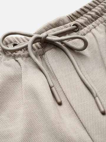 Men's Light Beige Relaxed Fit Solid Casual Joggers