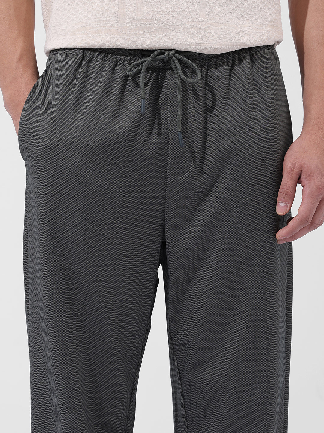 Men's Earthy Green Relaxed Fit Solid Casual Joggers