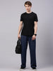 Men's English Blue Relaxed Fit Solid Casual Joggers
