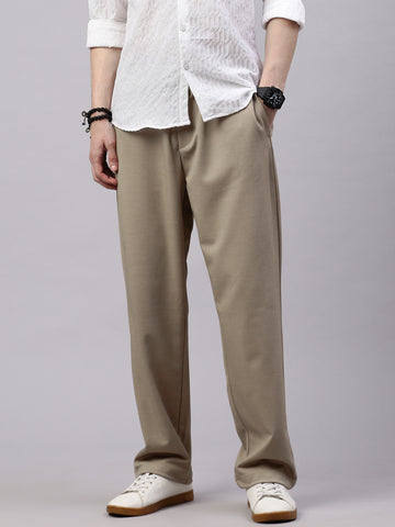 Men's Doeskin Relaxed Fit Solid Casual Joggers