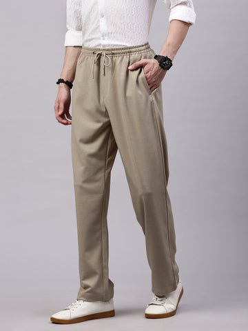 Men's Doeskin Relaxed Fit Solid Casual Joggers