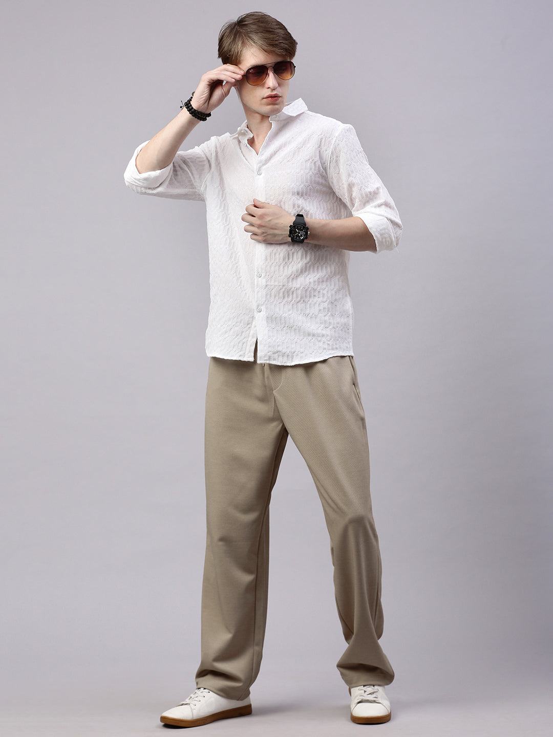 Men's Doeskin Relaxed Fit Solid Casual Joggers