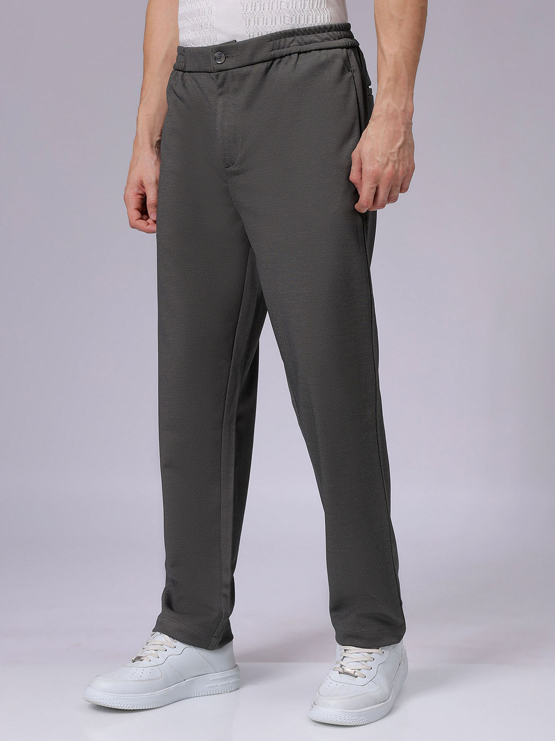 Men's Green Regular Fit Casual Chinos