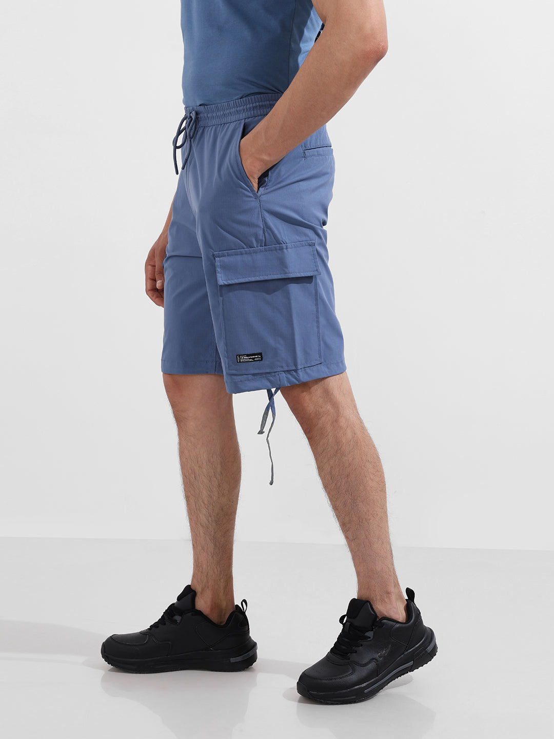 Men's Blue Relaxed Fit Utility Shorts