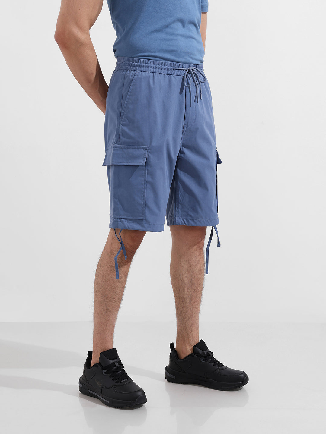 Men's Blue Relaxed Fit Utility Shorts
