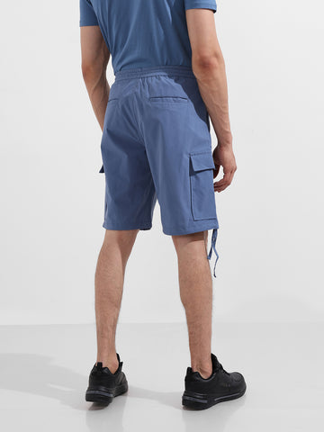Men's Blue Relaxed Fit Utility Shorts