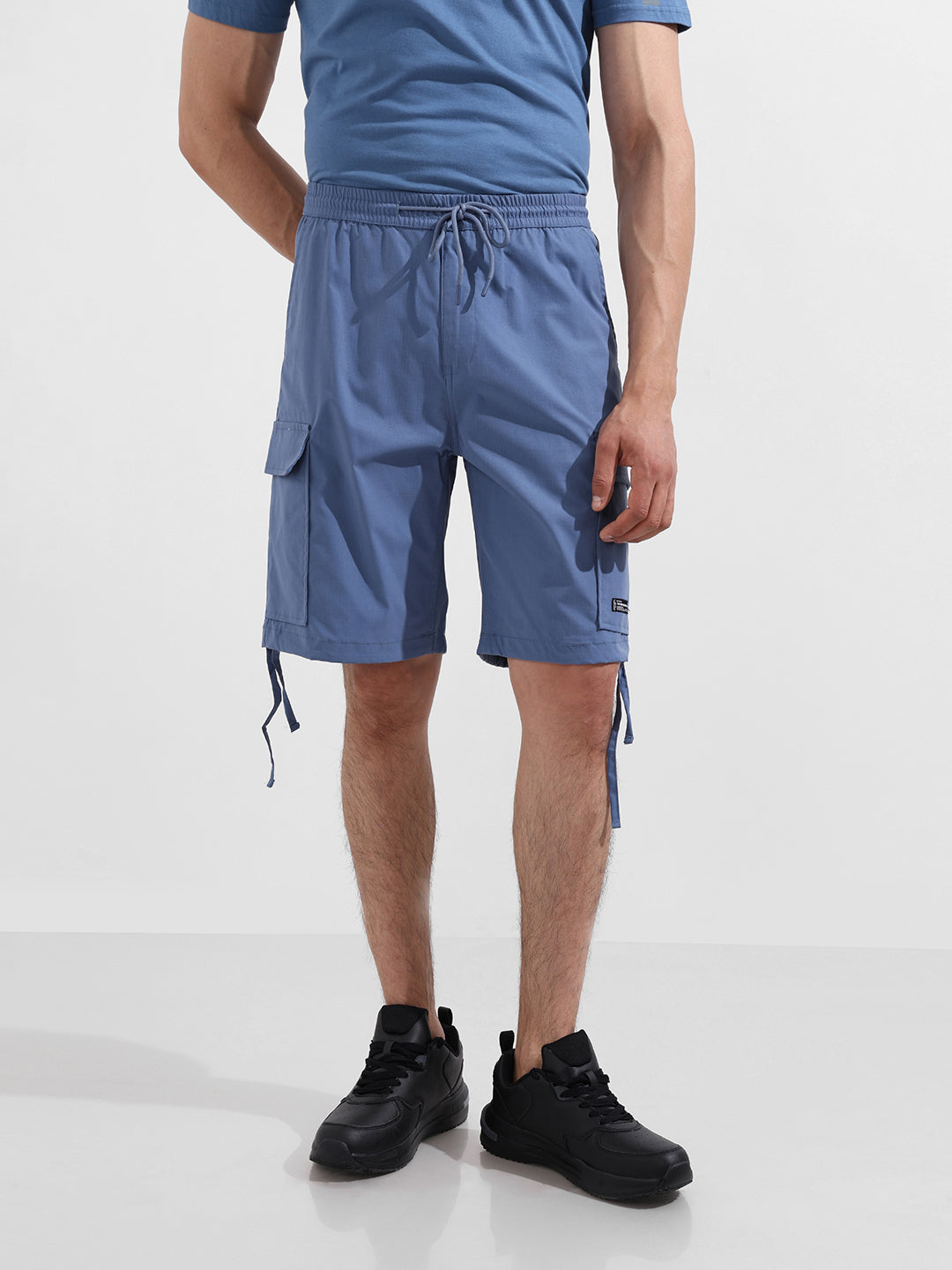 Men's Blue Relaxed Fit Utility Shorts
