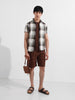 Men's Sepia Relaxed Fit Textured Utility Shorts