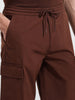 Men's Sepia Relaxed Fit Textured Utility Shorts