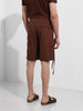 Men's Sepia Relaxed Fit Textured Utility Shorts