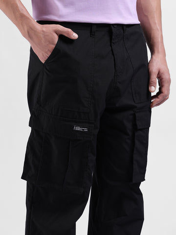 Men's Black Relaxed Fit Utility Cargo