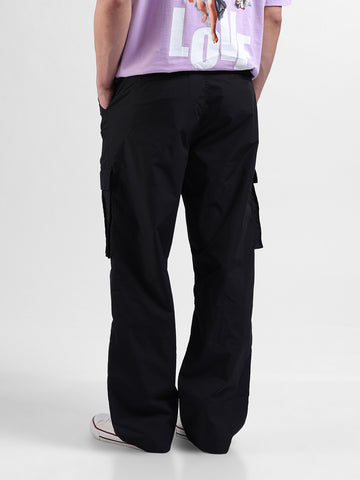 Men's Black Relaxed Fit Utility Cargo