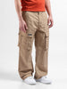 Men's Khaki Relaxed Fit Utility Cargo