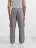 Men's Grey Relaxed Fit Textured Utility Cargo