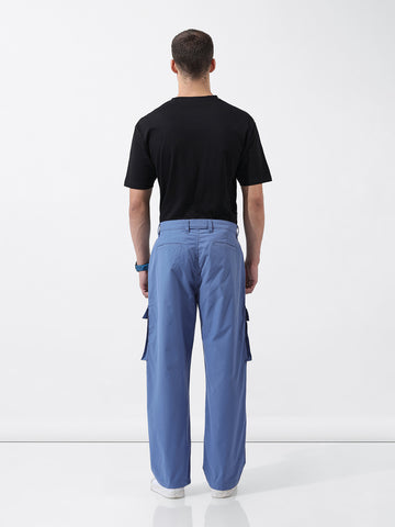Men's Blue Relaxed Fit Utility Cargo