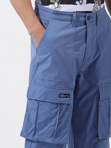 Men's Blue Relaxed Fit Utility Cargo